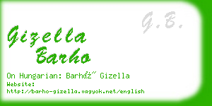 gizella barho business card